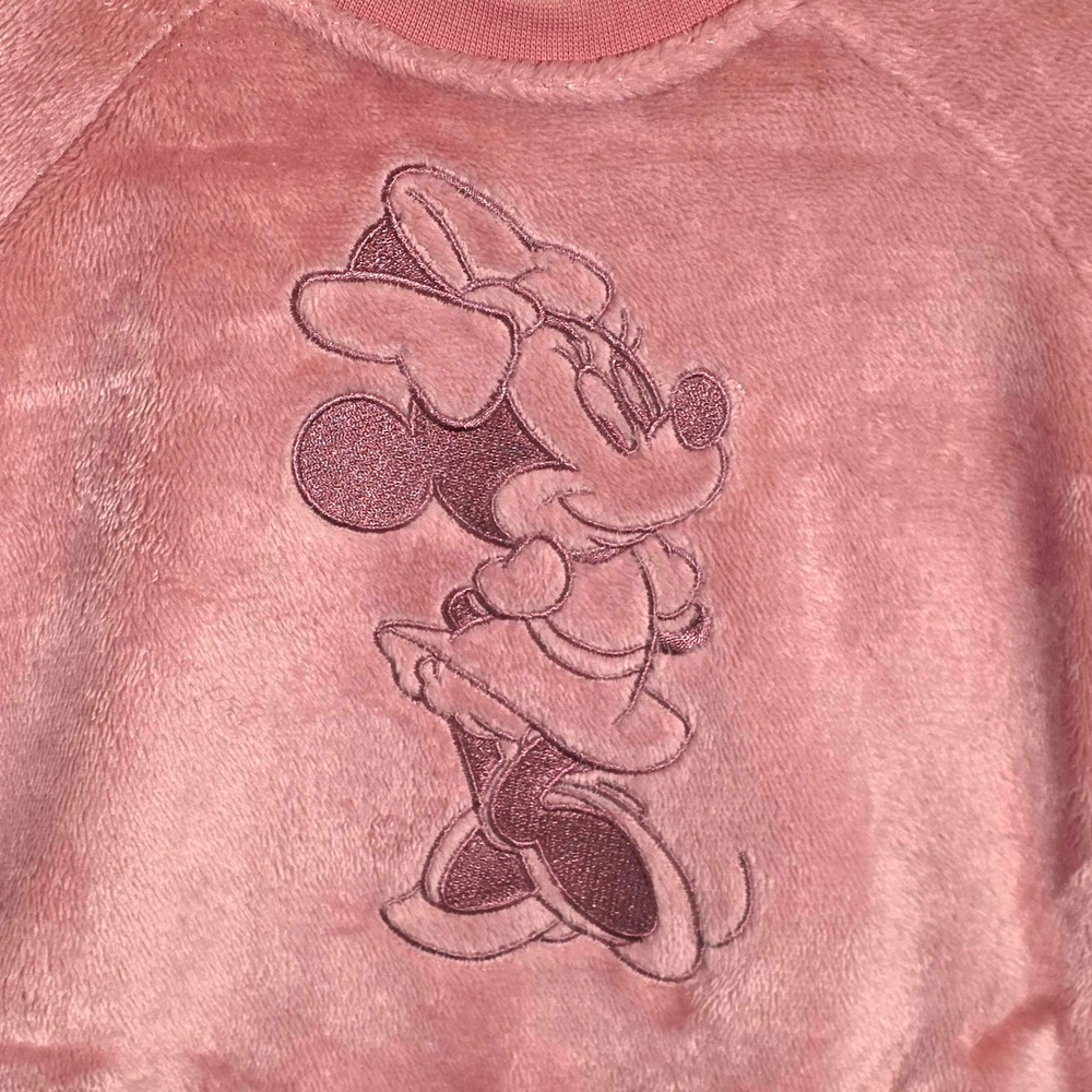 Disney Baby Minnie Mouse Pink Fuzzy Fleece Sweatshirt Toddler 24M Pullover